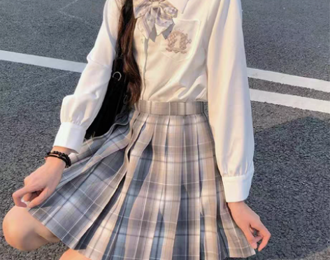 转卖白皇后 jk裙 学院风校供感制服贵族灰...