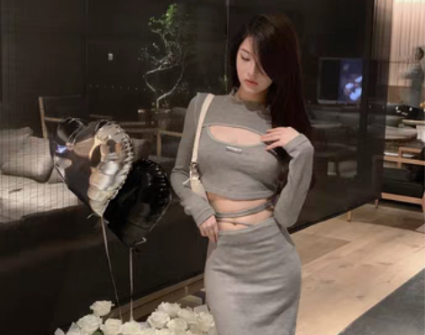 转卖XINUD斩女气场 原创性感辣妹风灰色...