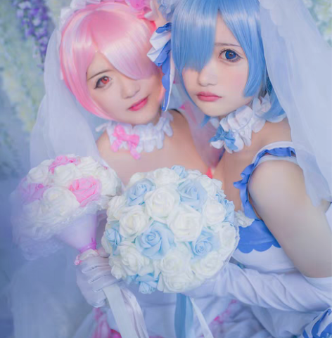 包邮出 初兽猫 蕾姆  花嫁婚纱cos服 ...