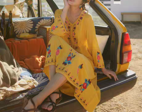 转卖复古云南大理旅游长裙闺蜜裙子很仙的民族...