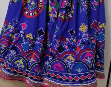 转卖异域风情印度纯手工刺绣女士粗布半裙 民...