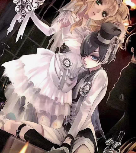 转卖初兽猫黑执事伊丽莎白白色插画cos服 ...