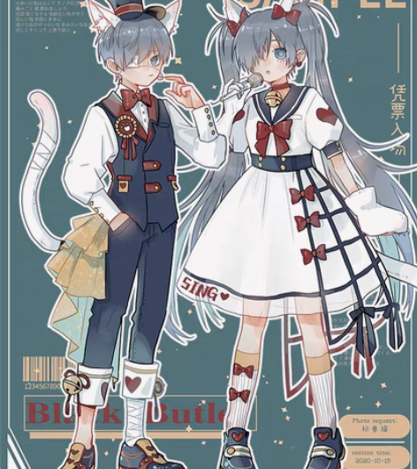 包邮【佛系刀出】黑执事 夏尔洋装偶像打歌服...