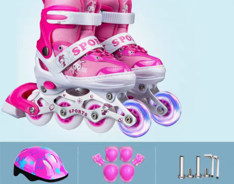 转卖【国货大赏价】溜冰鞋儿童全套装男童女童...