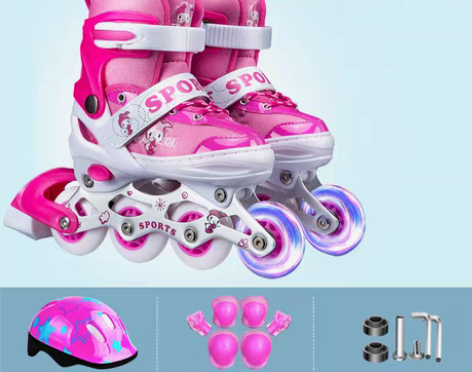 转卖溜冰鞋儿童全套装男童女童滑冰轮滑鞋旱冰...