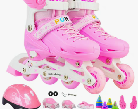 转卖直排溜冰鞋儿童可调男童女童闪光轮滑鞋全...