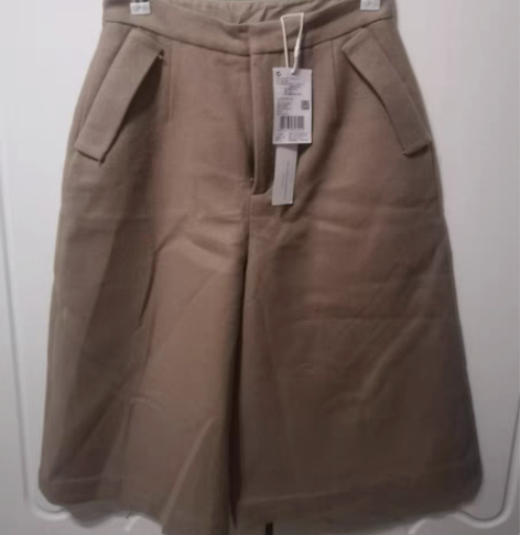 包邮欧时力 全新 羊毛五分裤 腰围66XS...