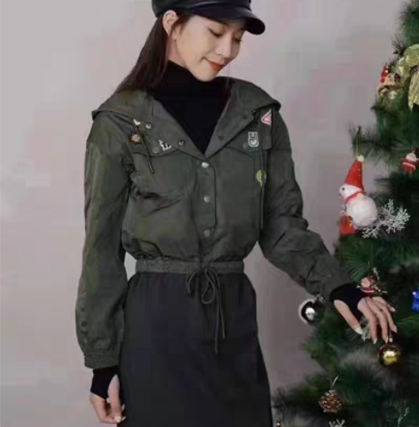 包邮哥弟专柜正品全新未穿2码军旅风连衣裙 ...