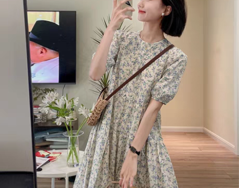转卖2022新款夏季女装长裙微胖mm显瘦高...