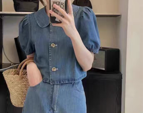 转卖Jayt s 夏季时尚短款翻领牛仔外套...