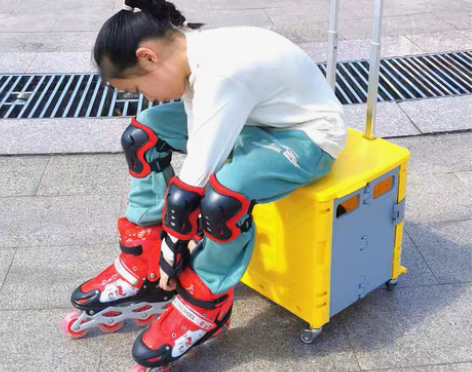 转卖轮滑鞋拉杆箱溜冰鞋收纳箱儿童滑冰鞋折叠...