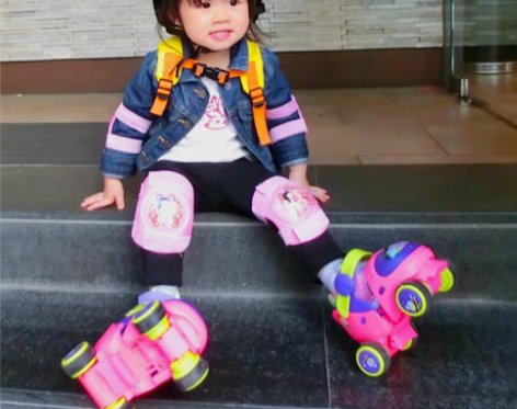 玄凌溜冰鞋儿童初学者四轮旱冰鞋女童双排轮滑...