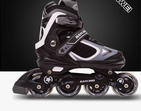 转卖伴威溜冰鞋成人男女直排轮轮滑鞋成人溜冰...