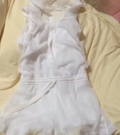 snidel 连帽腰部系带连体裤 双层 纱...
