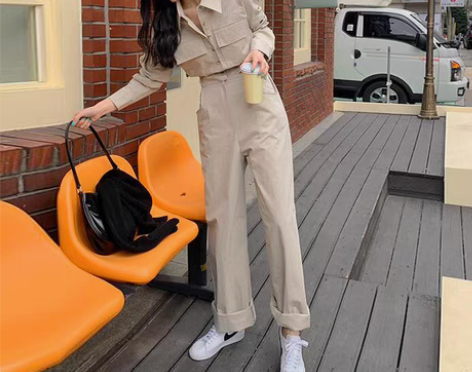 转卖韩国东大门ins网红工装连衣裤收腰春季...