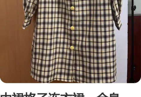 中裙格子连衣裙，合身款，长度大概到膝盖位置...
