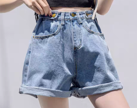转卖a字高腰牛仔短裤女夏2021新款大码韩...