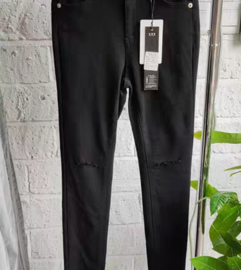 包邮秋季韩国新款弹力字母高腰百搭显瘦小脚牛...