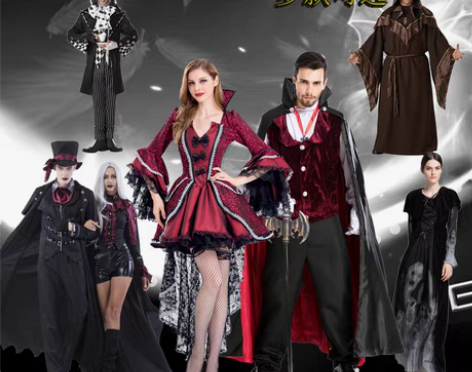 转卖万圣节成人服装cos男女吸血鬼衣服演出服 化妆舞会伯爵恐...