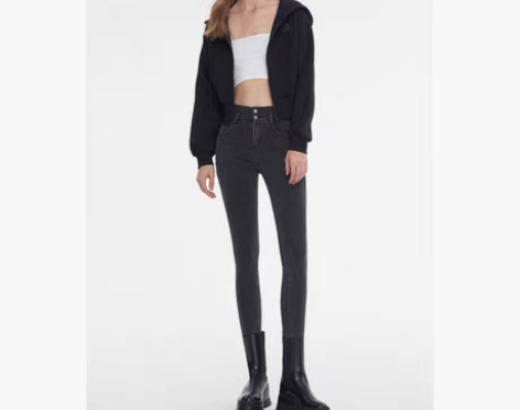 转卖【狂欢价】WR7186烟灰色高腰紧身牛...