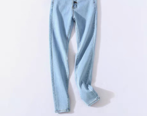 转卖KLIOU 高腰牛仔裤女显瘦显高紧身小...