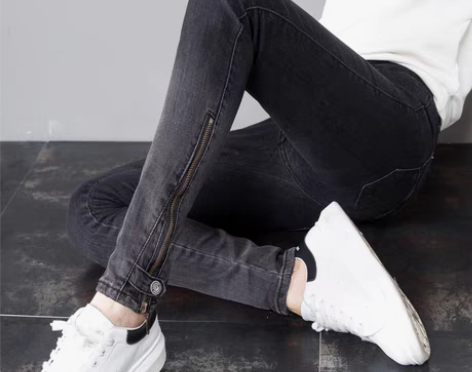 转卖高腰加绒牛仔裤女2022年春秋冬新款显...