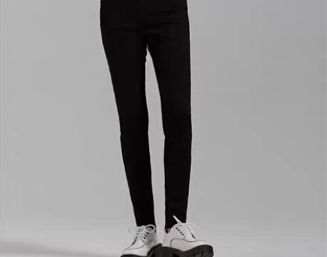 转卖sp68牛仔裤女黑色高腰秋冬加绒直筒新...