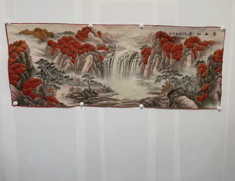 包邮刺绣画山水国画 刺绣万山红遍 全新未装...