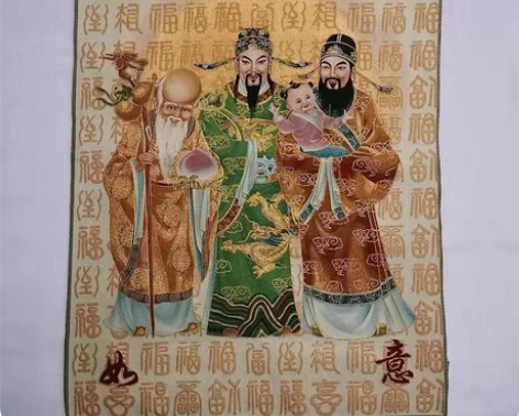 包邮织锦画丝绸丝织刺绣画 藏佛唐卡唐喀吉祥...
