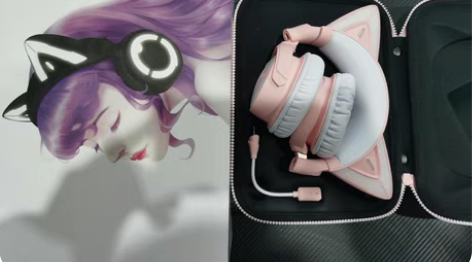 包邮妖舞猫耳 耳机4代，头戴式蓝牙电竞游戏...