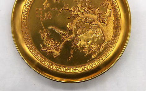 转卖古玩古董杂项收藏仿古鎏金大清乾隆年制梅...