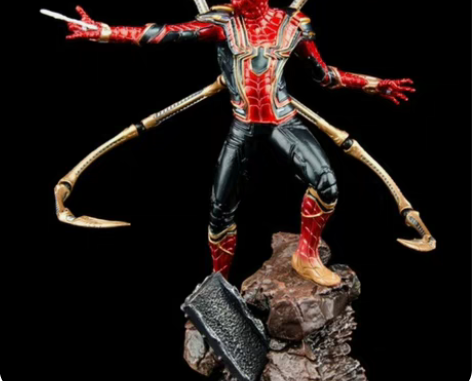 包邮复联4钢铁蜘蛛侠手办英雄远征雕像漫威物...