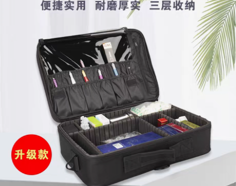 转卖纹绣化妆手提包大号便携大容量三层收纳包...