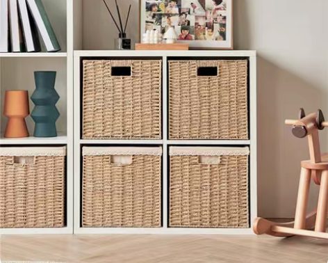 转卖定制仿藤编编织收纳筐书柜收纳筐。尺寸6...