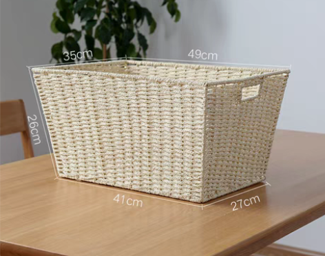 转卖收纳筐编织篮子置物藤编收纳框桌面零食储...