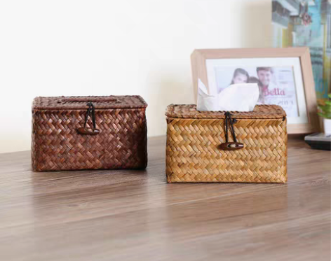 转卖KENS 纸巾盒简约草编 编织抽纸盒家...