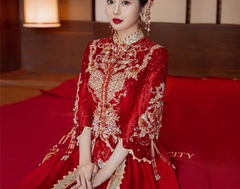 转卖红色秀禾服新娘2023新款中式结婚礼服...