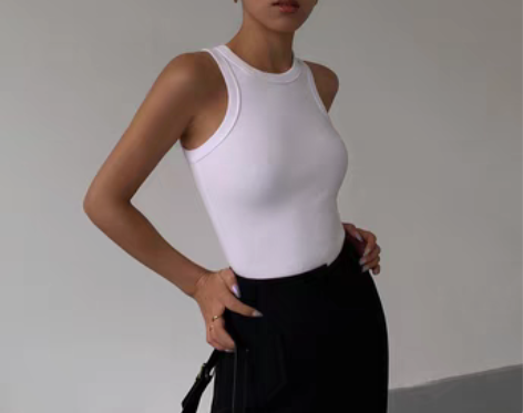 转卖NEVA HU黑色工字针织背心女外穿2...