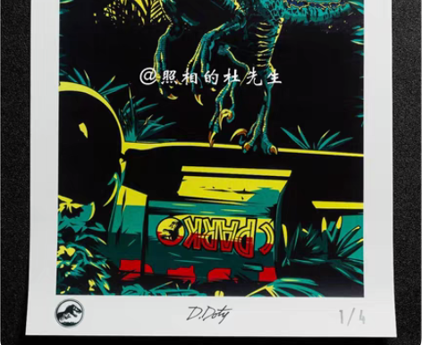 侏罗纪世界 英国艺术海报 电影海报 四张一...
