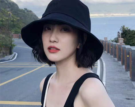 转卖网红黑色渔夫帽女夏季韩版百搭日系防晒遮...