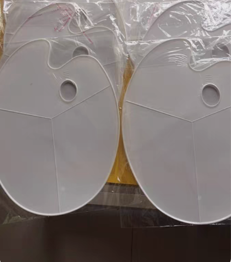 包邮调色板水粉美术生专用大号塑料椭圆三色画...