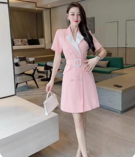 法国Rouje春夏法式印花雪纺半身裙，米色...