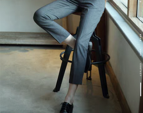 转卖小脚西裤女灰色烟管九分裤修身职业装工作...