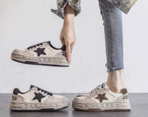 转卖真皮板鞋女秋冬加绒脏脏鞋2022新款女...