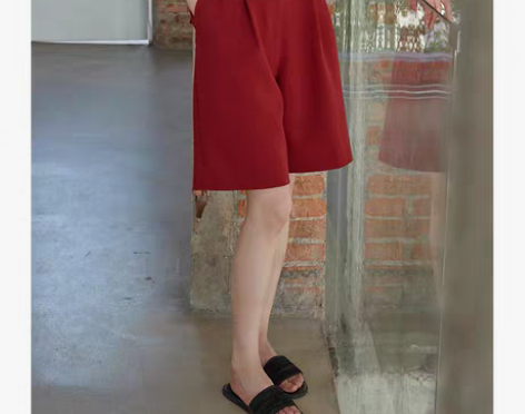 转卖moment高腰西装短裤女夏季薄款宽松...