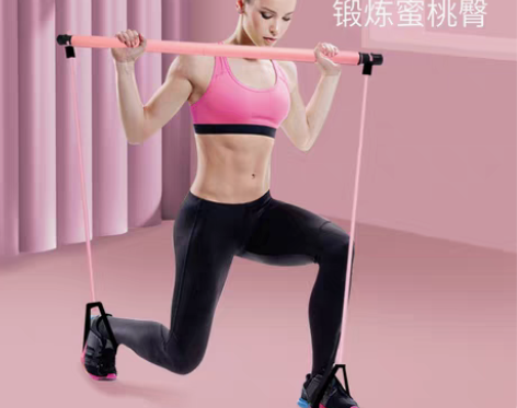 转卖普拉提棒家用瑜伽器材拉力绳健身棒弹力带...