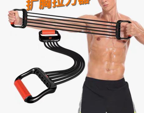 转卖拉力器扩胸器男士健身器材家用女弹力绳胸...