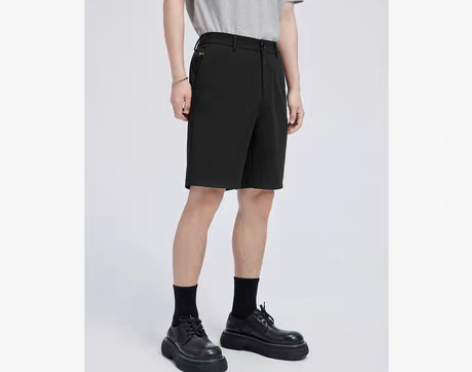 转卖GXG男装 黑色四面弹刺绣商务休闲短裤...