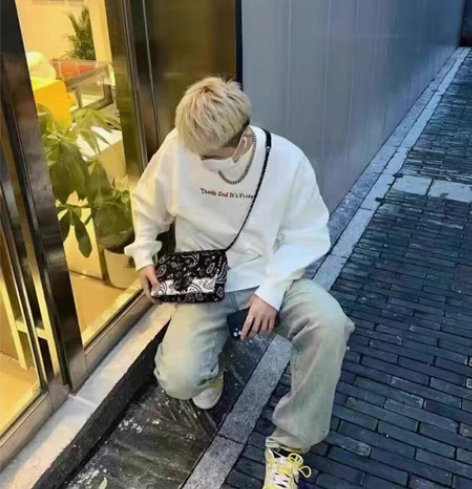 美式vibe风裤子ins高街潮牌水洗黄泥牛...