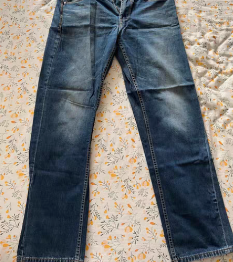 包邮美特斯邦威男牛仔长裤直筒夏季水洗做旧1...